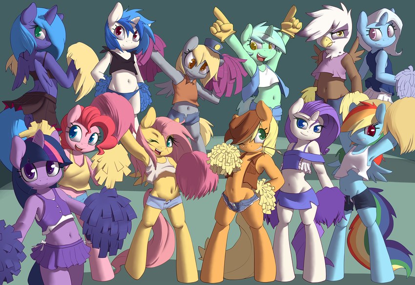 lyra heartstrings, twilight sparkle, princess luna, vinyl scratch, derpy hooves, and etc (friendship is magic and etc) created by grumblepluck and kevinsano