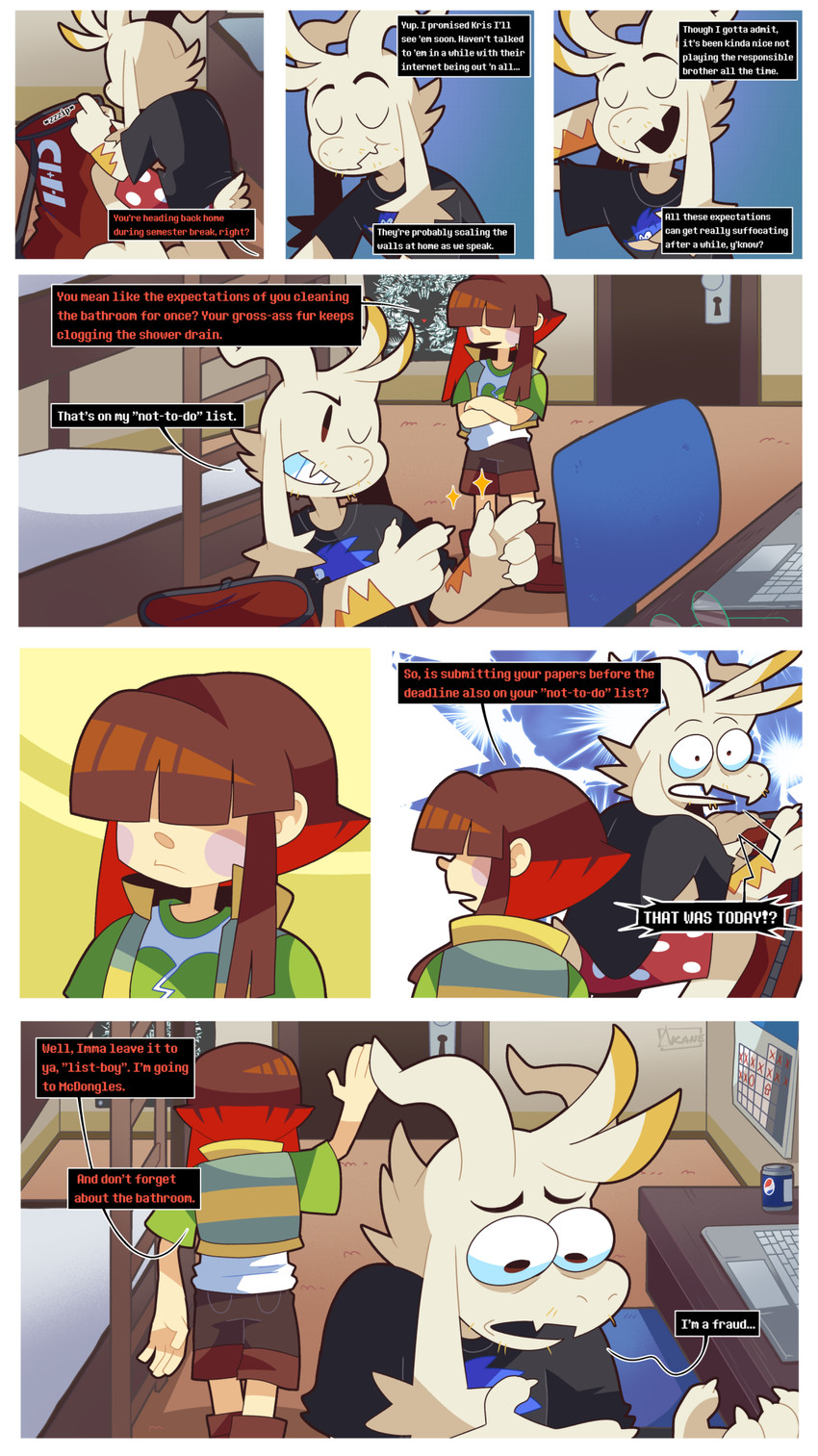 asriel dreemurr and chara (undertale (series) and etc) created by akanemnon