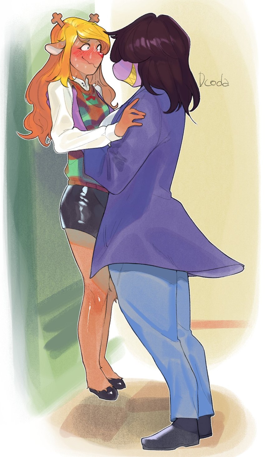 noelle holiday and susie (tall woman lifting short woman and etc) created by dcoda