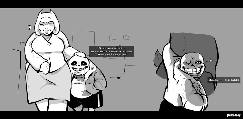 sans and toriel (undertale (series) and etc) created by triki troy