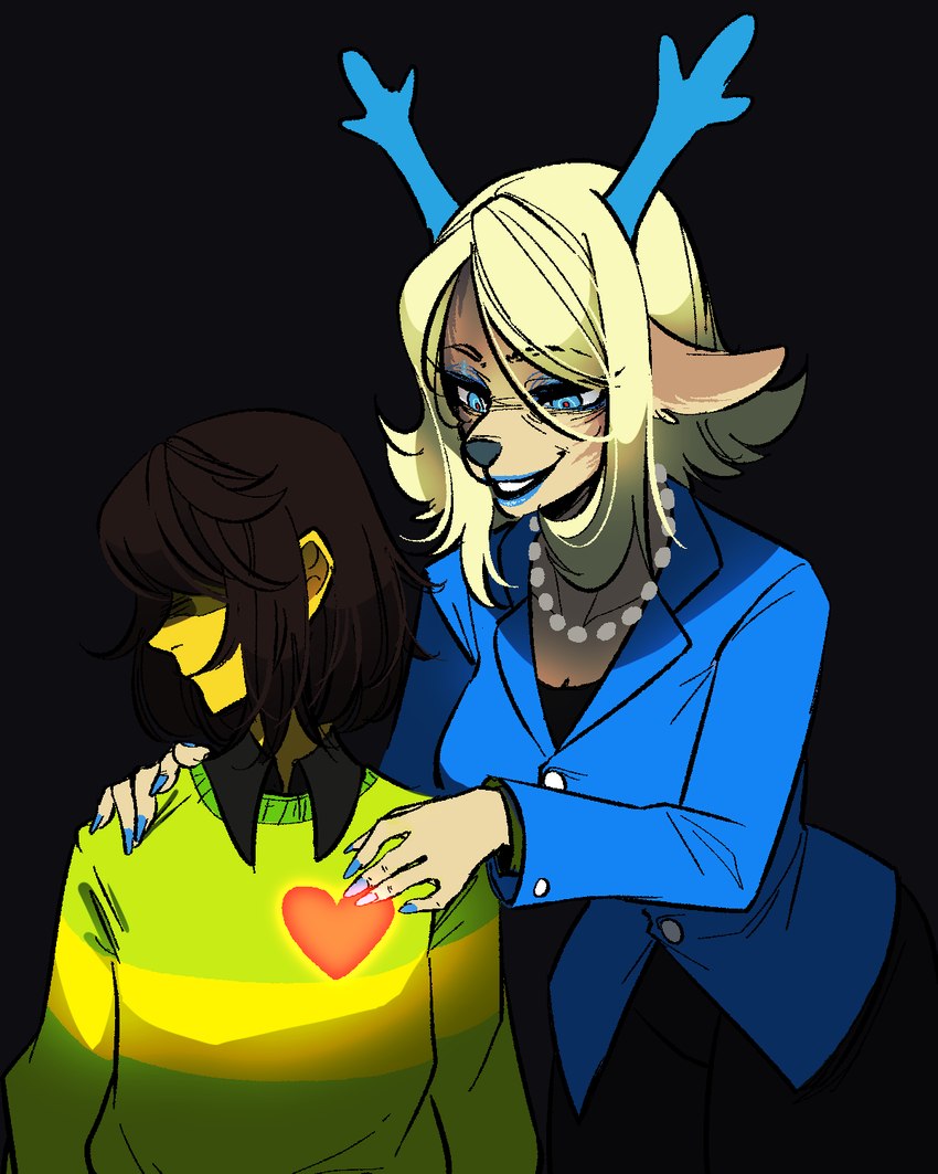 carol holiday and kris (undertale (series) and etc) created by 4chan anon and unknown artist