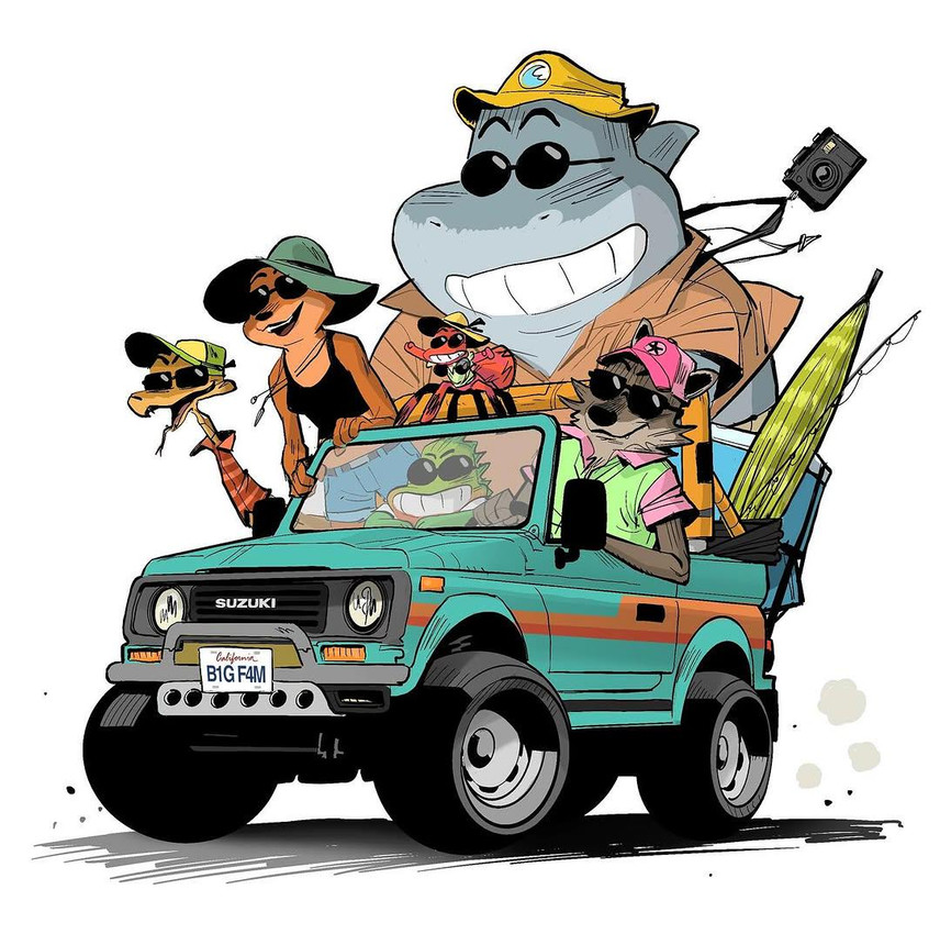 ms. tarantula, mr. piranha, mr. shark, mr. snake, mr. wolf, and etc (suzuki samurai and etc) created by pierreperifel