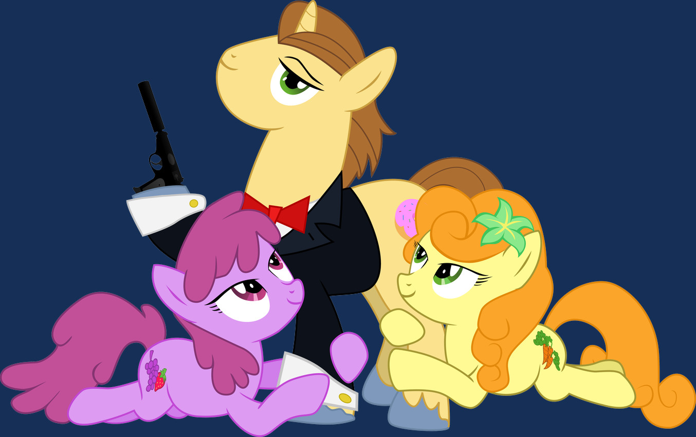 berry punch, carrot top, and donut joe (friendship is magic and etc) created by regolithx