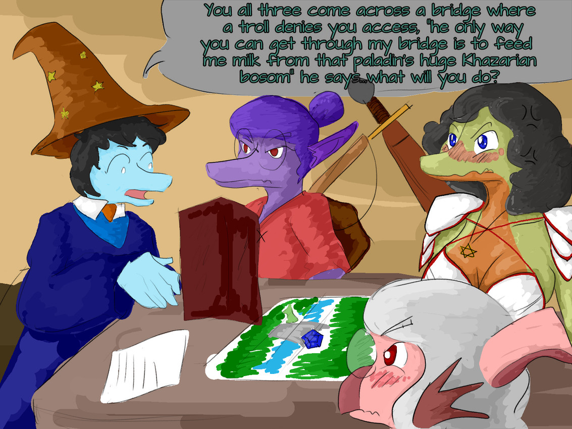 andy, anne frank, ciprian, and theresa (dungeons and dragons and etc) created by arsenic iii and faustanon