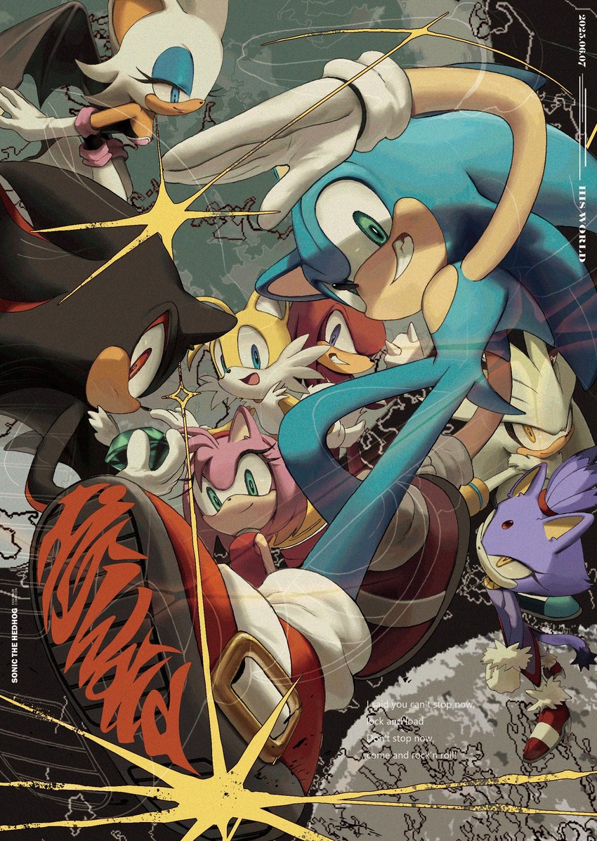 knuckles the echidna, shadow the hedgehog, silver the hedgehog, sonic the hedgehog, blaze the cat, and etc (sonic the hedgehog (series) and etc) created by hog-the hedge
