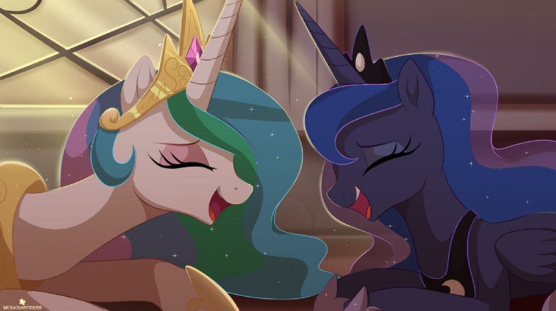 princess celestia and princess luna (friendship is magic and etc) created by verawitch