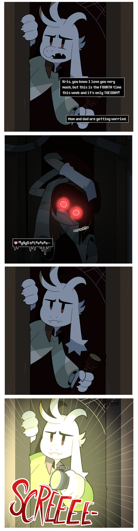 asriel dreemurr and kris (undertale (series) and etc) created by akanemnon
