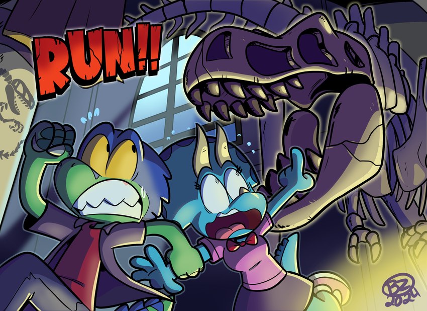 trixie triceratops and zarland rex (dinosaur bones and etc) created by jurassiczalar