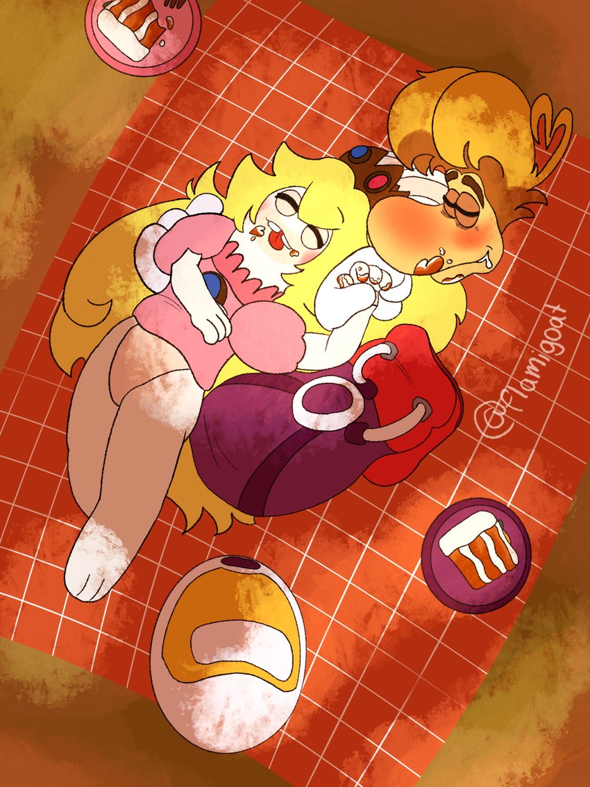 rabbid peach and rayman (mario plus rabbids kingdom battle and etc) created by flamigoat