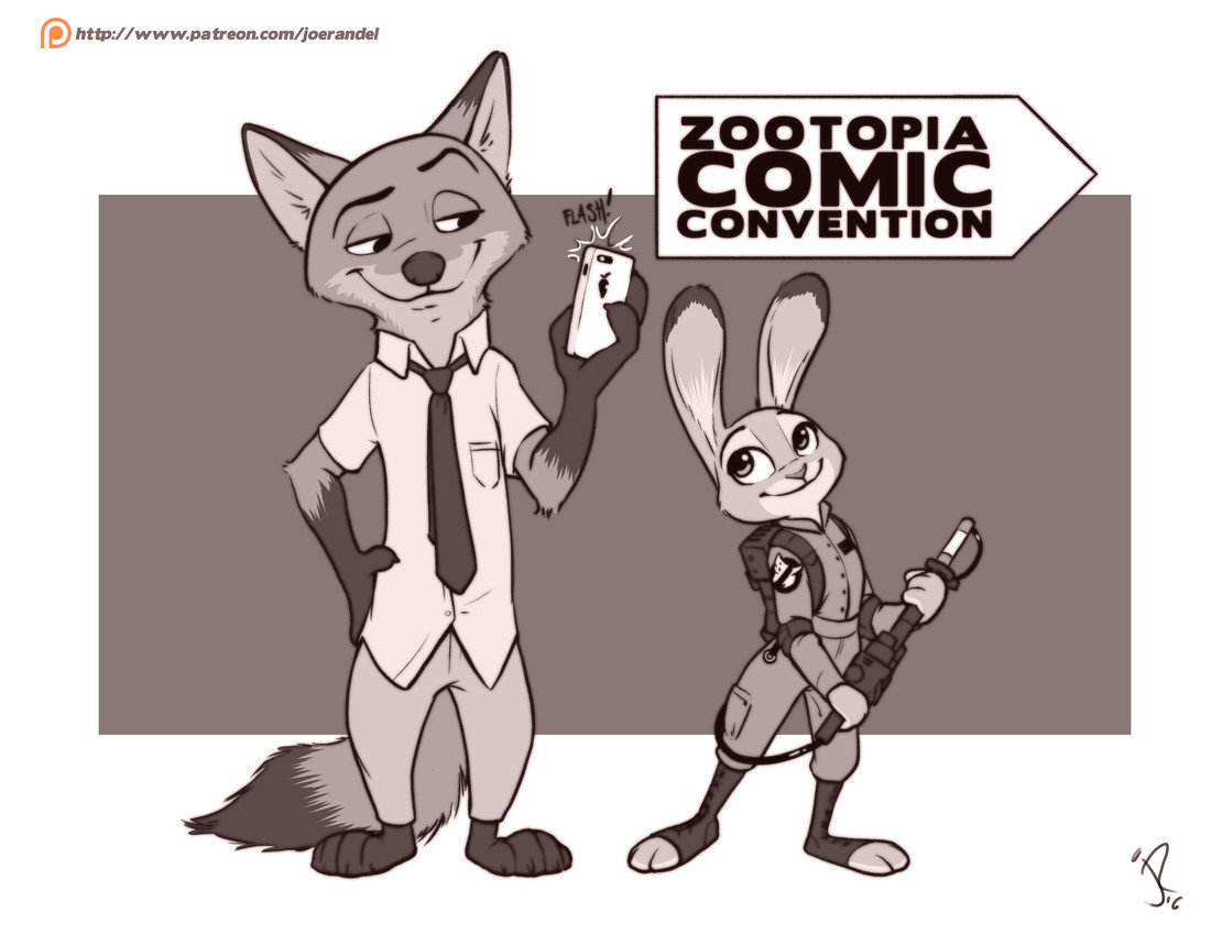 judy hopps and nick wilde (ghostbusters and etc) created by joe randel
