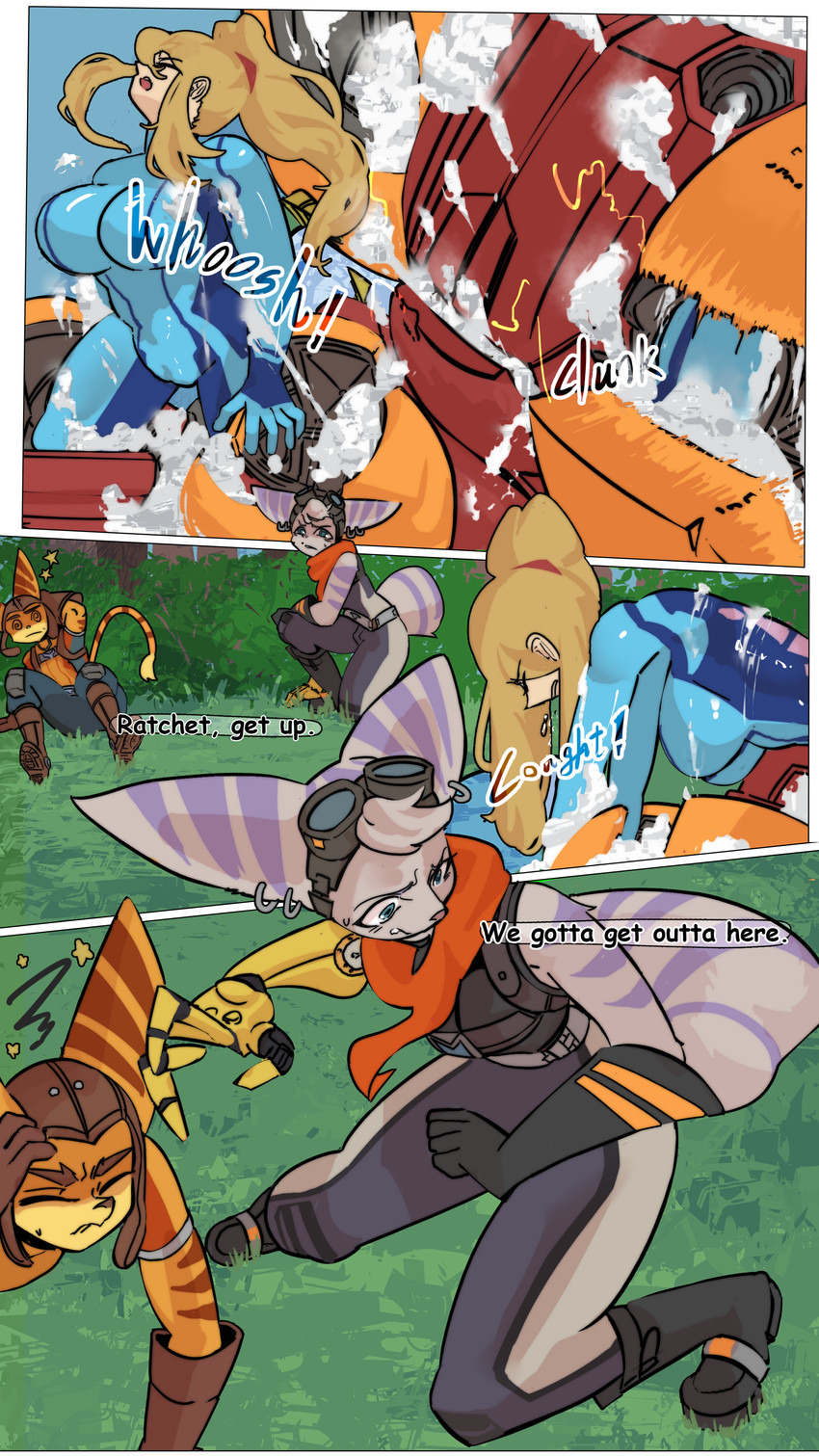 krystal, ratchet, rivet, and samus aran (sony interactive entertainment and etc) created by wuwutim