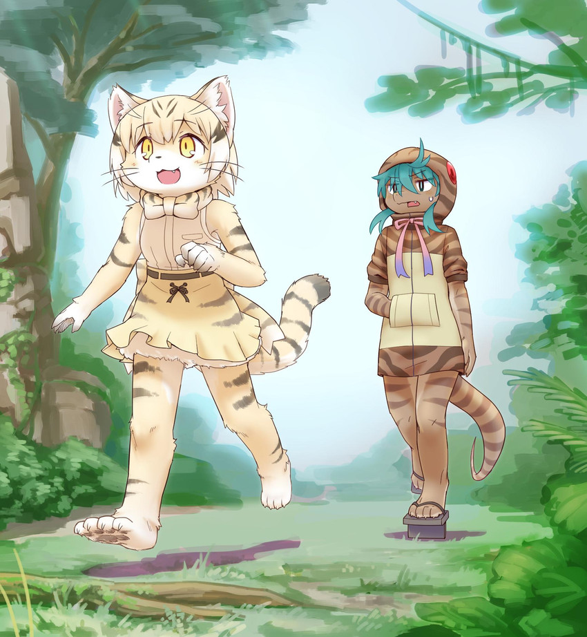 sand cat and tsuchinoko (east asian mythology and etc) created by 0x0082