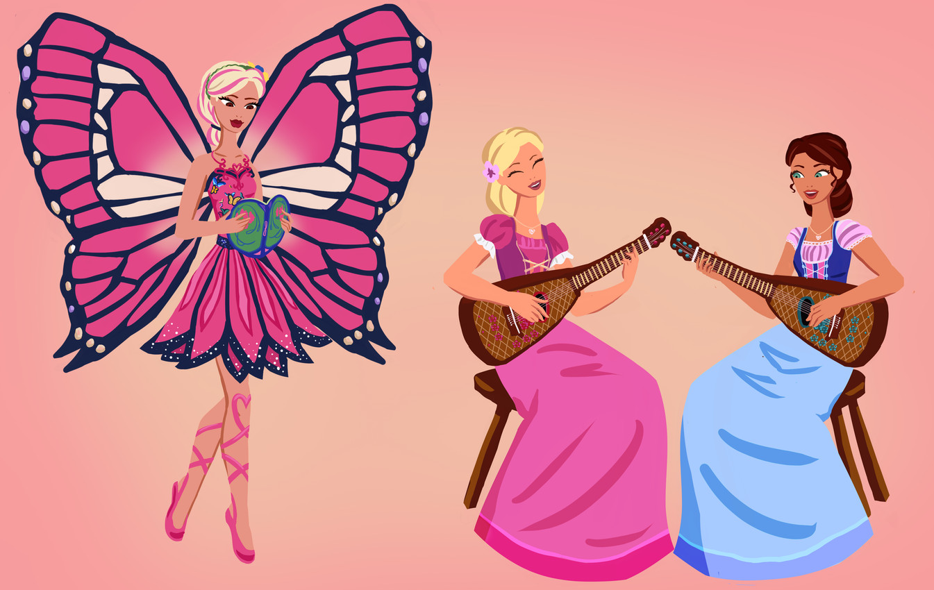 alexa, liana, and mariposa (barbie (animated film series) and etc) created by cak3iscake