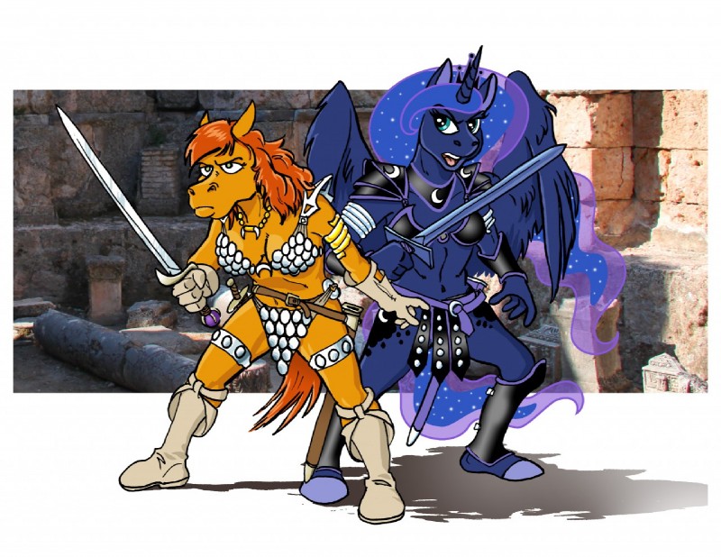 princess luna and red shetland (friendship is magic and etc) created by rabbi-tom and richard konkle