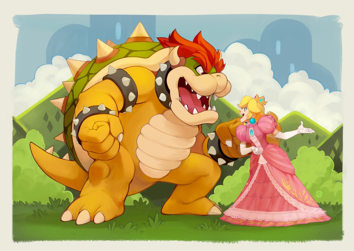 bowser and princess peach (mario bros and etc) created by fusspot