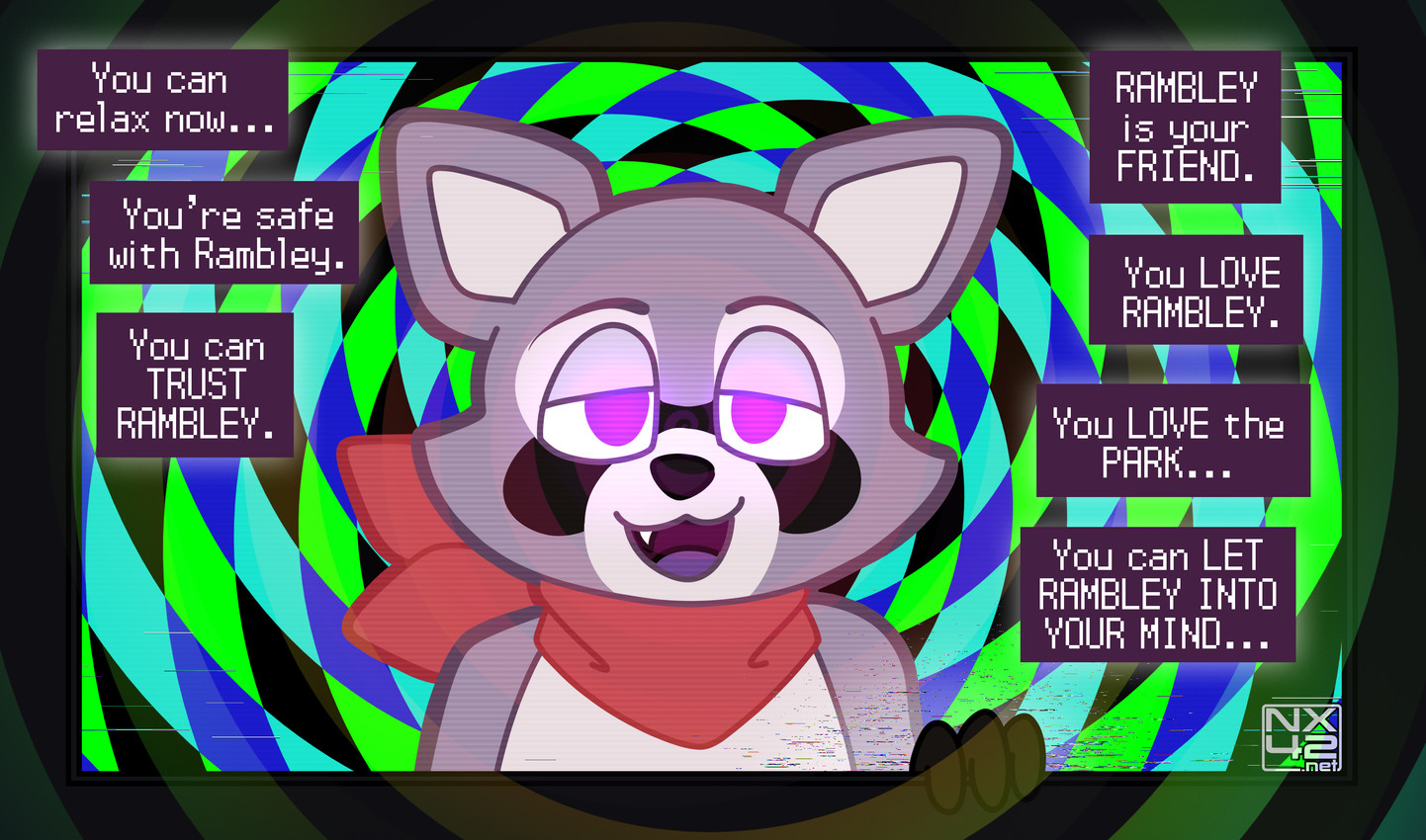 rambley raccoon (indigo park) created by nx-42