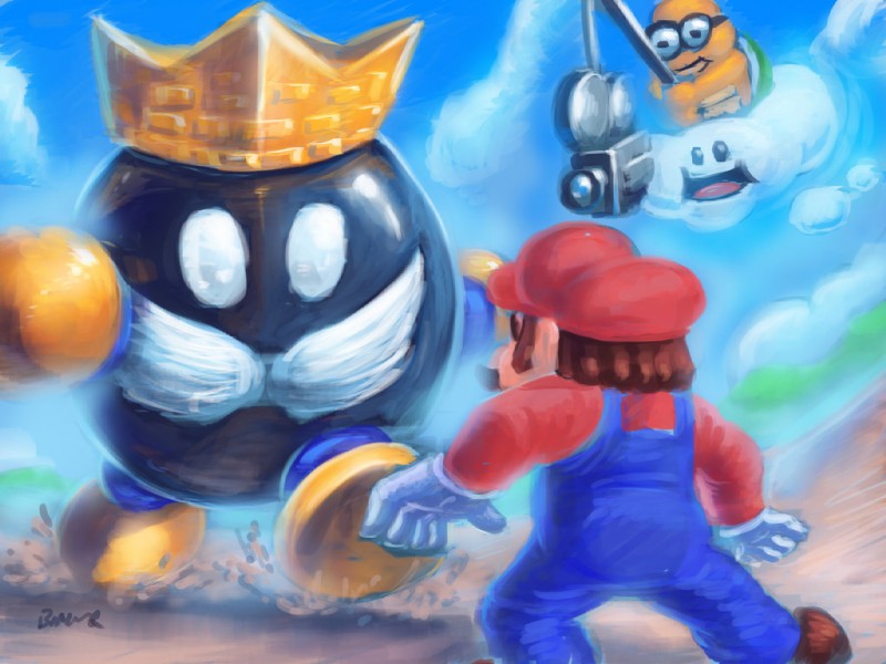 king bob-omb and mario (mario bros and etc) created by mrbfox