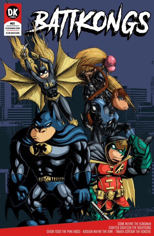 donkey kong, nightwing, diddy kong, dixie kong, kiddy kong, and etc (donkey kong (series) and etc) created by shesamonkey
