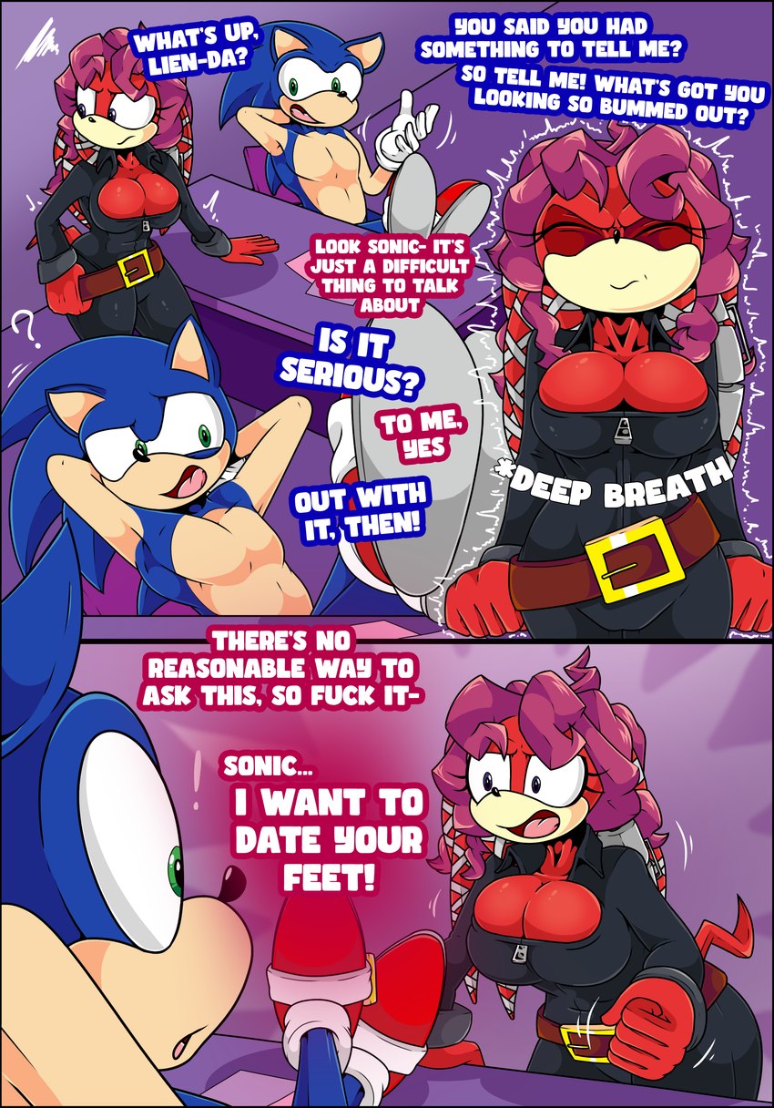 lien-da and sonic the hedgehog (sonic the hedgehog (archie) and etc) created by tinydevilhorns