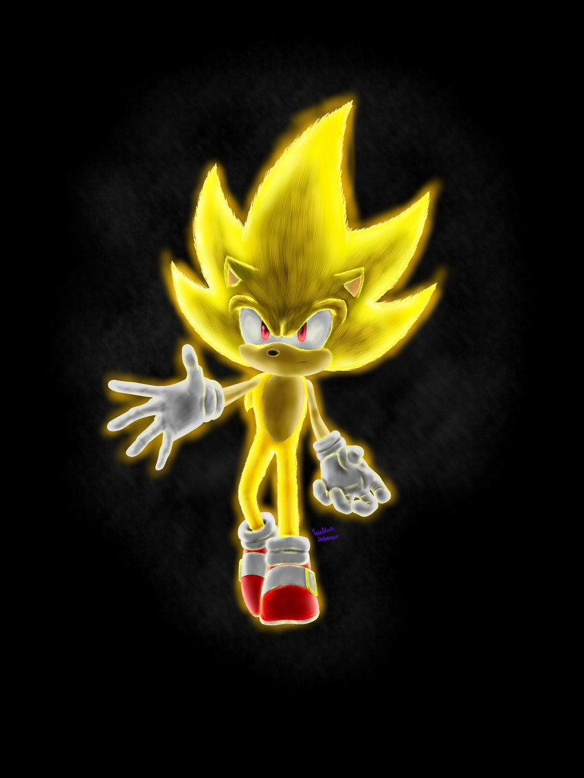 sonic the hedgehog and super sonic (sonic the hedgehog (series) and etc) created by anonymous artist