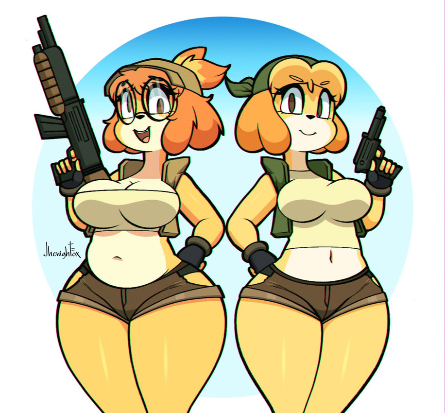 derpybelle, eri kasamoto, fio germi, and isabelle (animal crossing and etc) created by jhenightfox