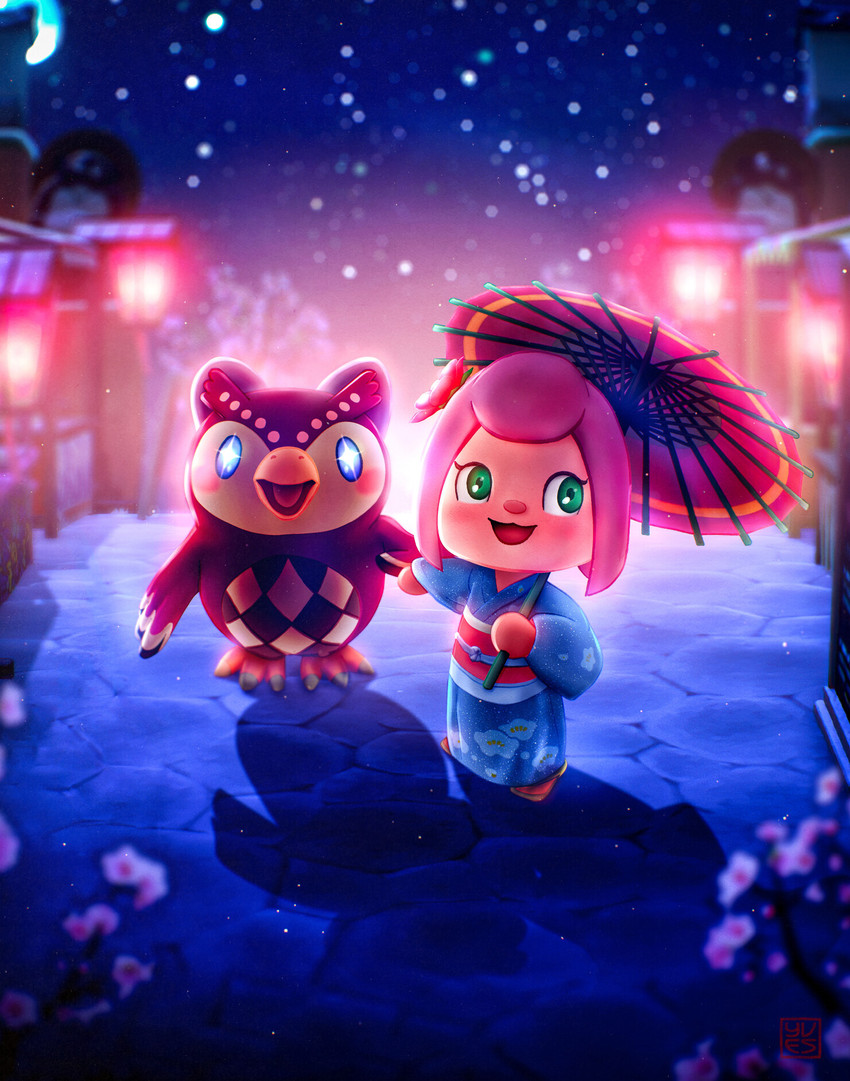 celeste and villager (animal crossing and etc) created by yves barthez