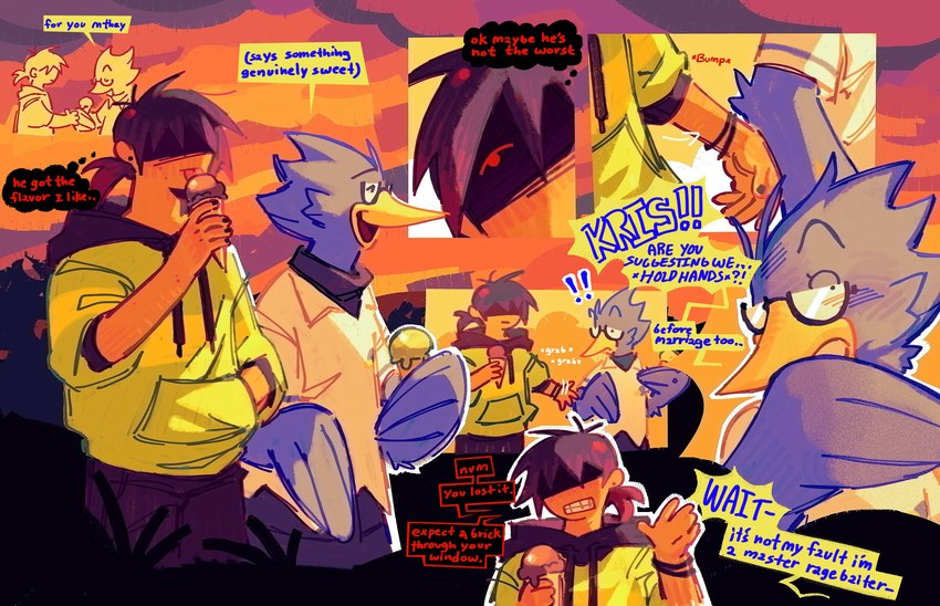 berdly and kris (undertale (series) and etc) created by time woods