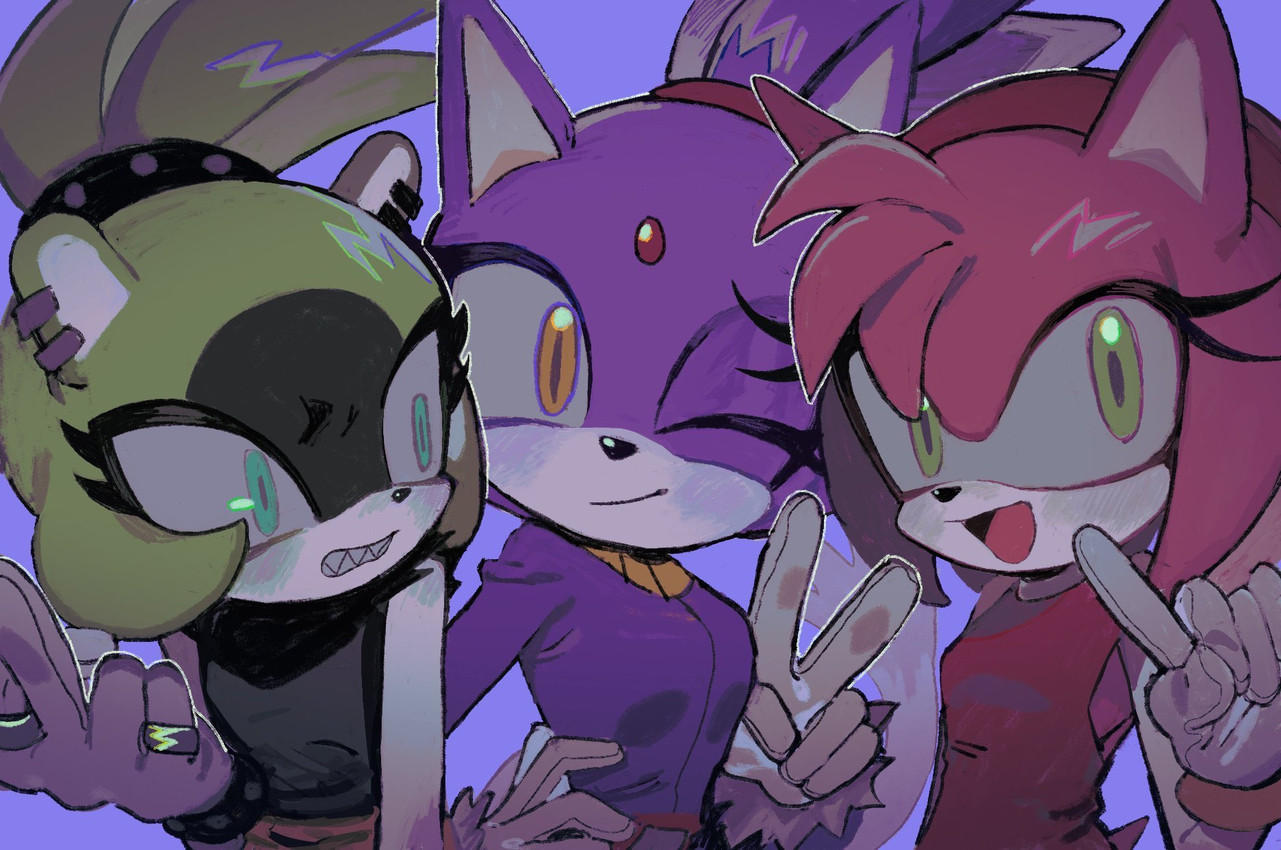 amy rose, blaze the cat, and surge the tenrec (sonic the hedgehog (comics) and etc) created by xxxxx jjz