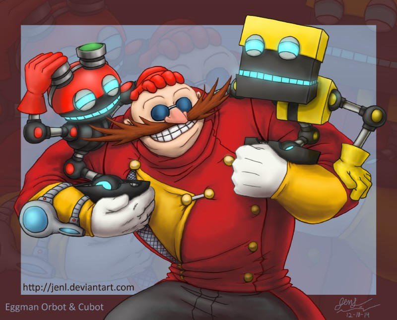 cubot, dr. eggman, and orbot (sonic the hedgehog (series) and etc) created by jenl