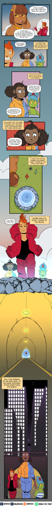 juliper, lt. janet tucker, magpie, and max (riddle me this! and etc) created by dualsoul1423 and raph13th
