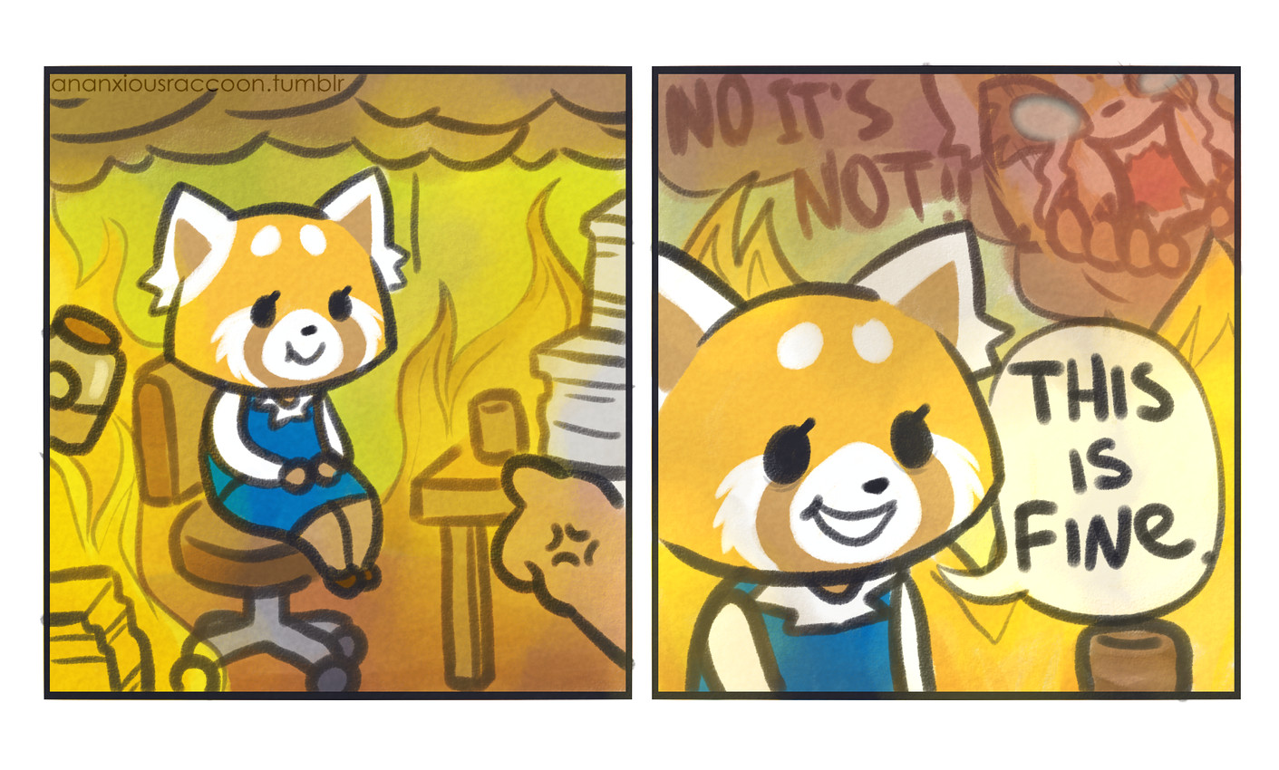 retsuko (this is fine and etc) created by ananxiousraccoon