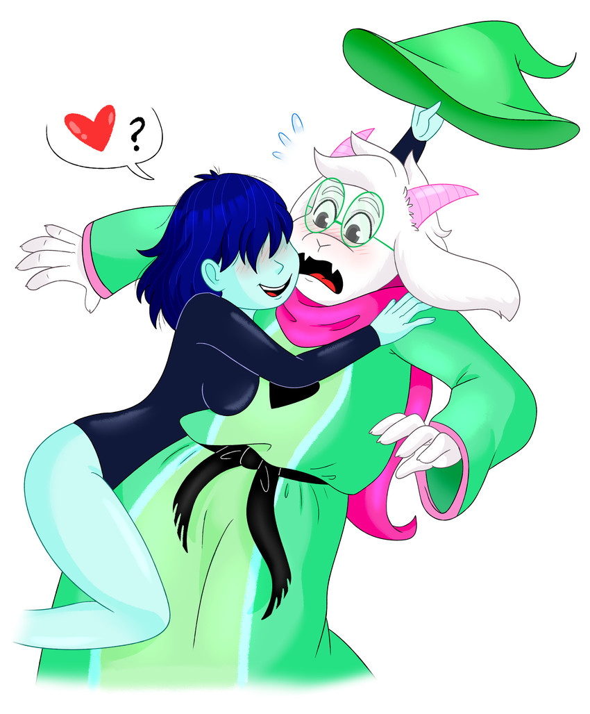 kris and ralsei (undertale (series) and etc) created by rainy morning