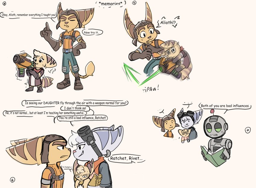alioth, clank, ratchet, and rivet (sony interactive entertainment and etc) created by time fluffy500