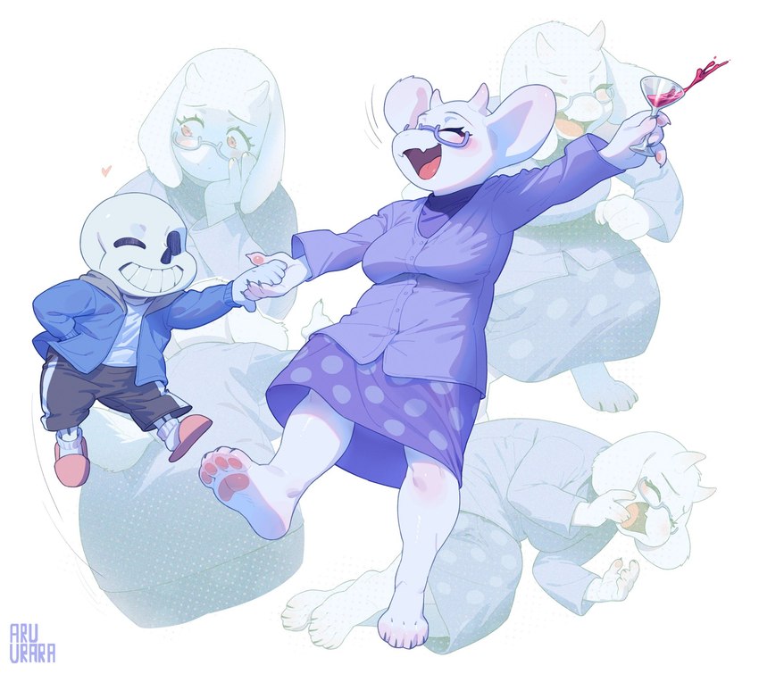 sans and toriel (undertale (series) and etc) created by aruurara