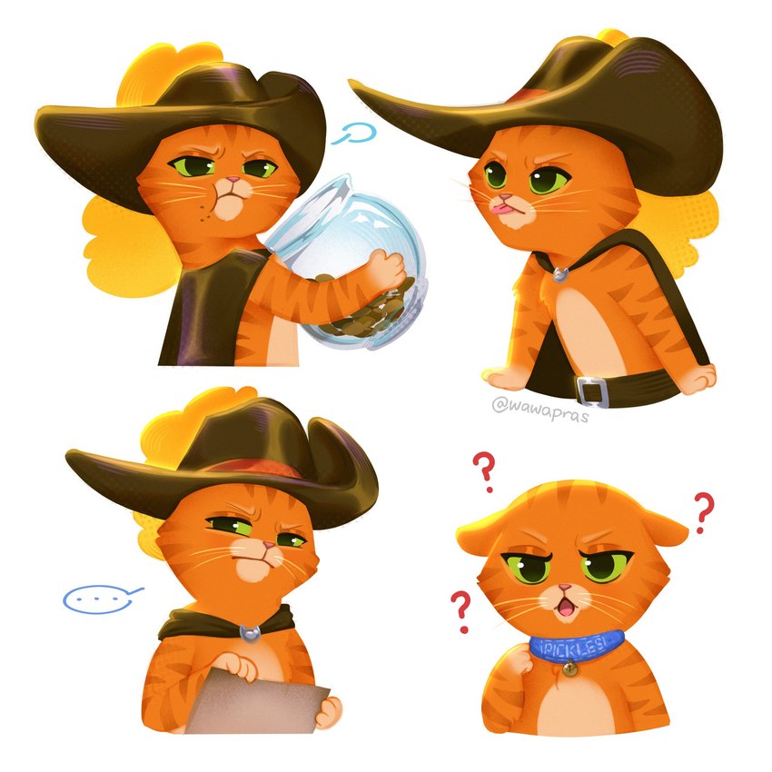 pickles and puss in boots (puss in boots (franchise) and etc) created by wawapras