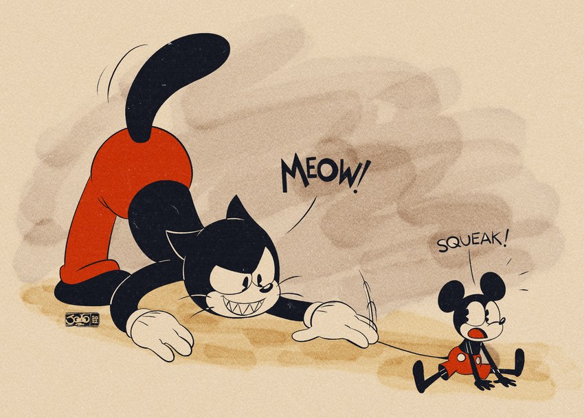 mickey mouse and willy cat (disney) created by joaoppereiraus