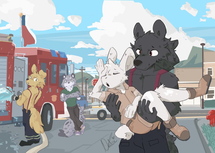 dev, leon, ray, and sky (i think i like you) created by britchdeer