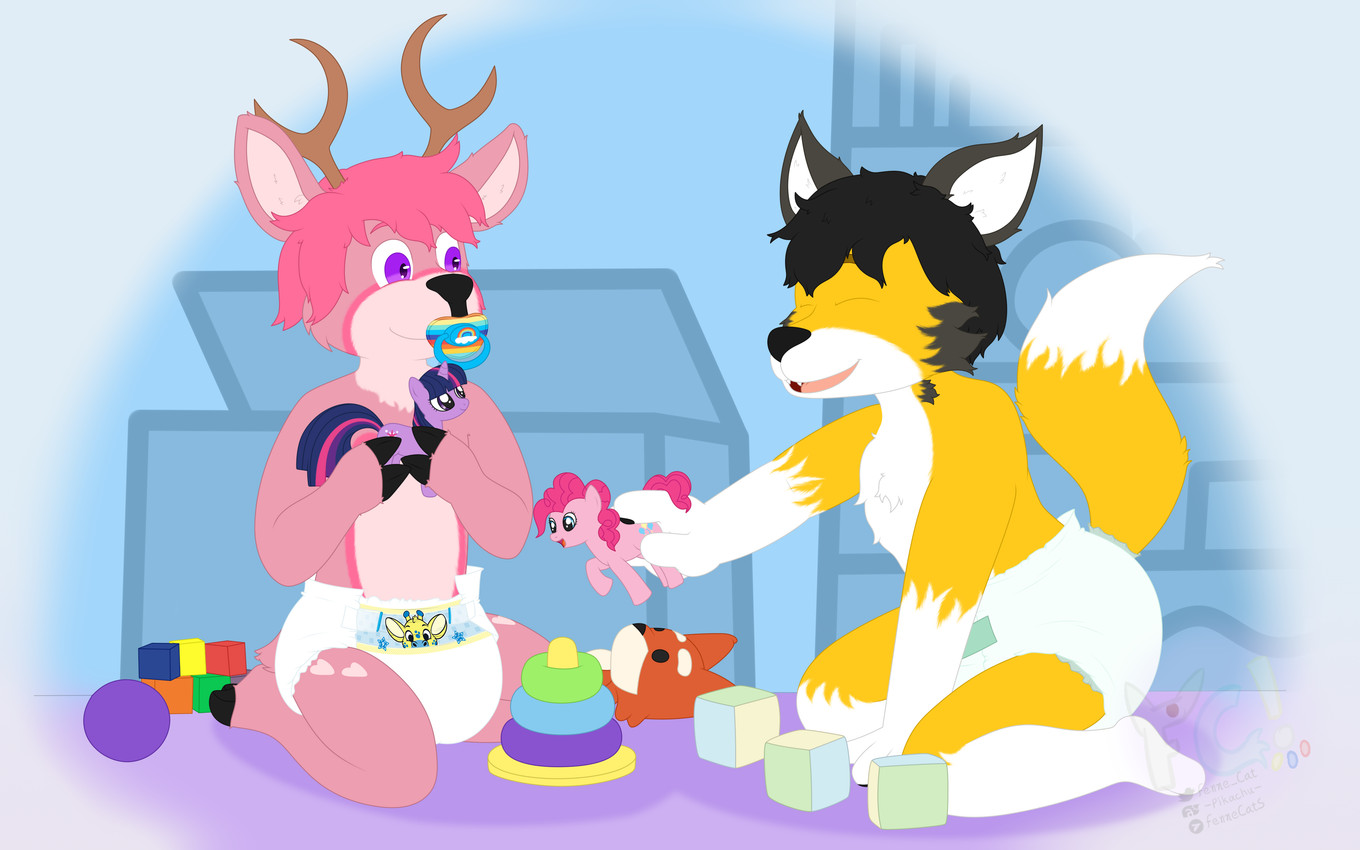 pinkie pie and twilight sparkle (friendship is magic and etc) created by fennecat