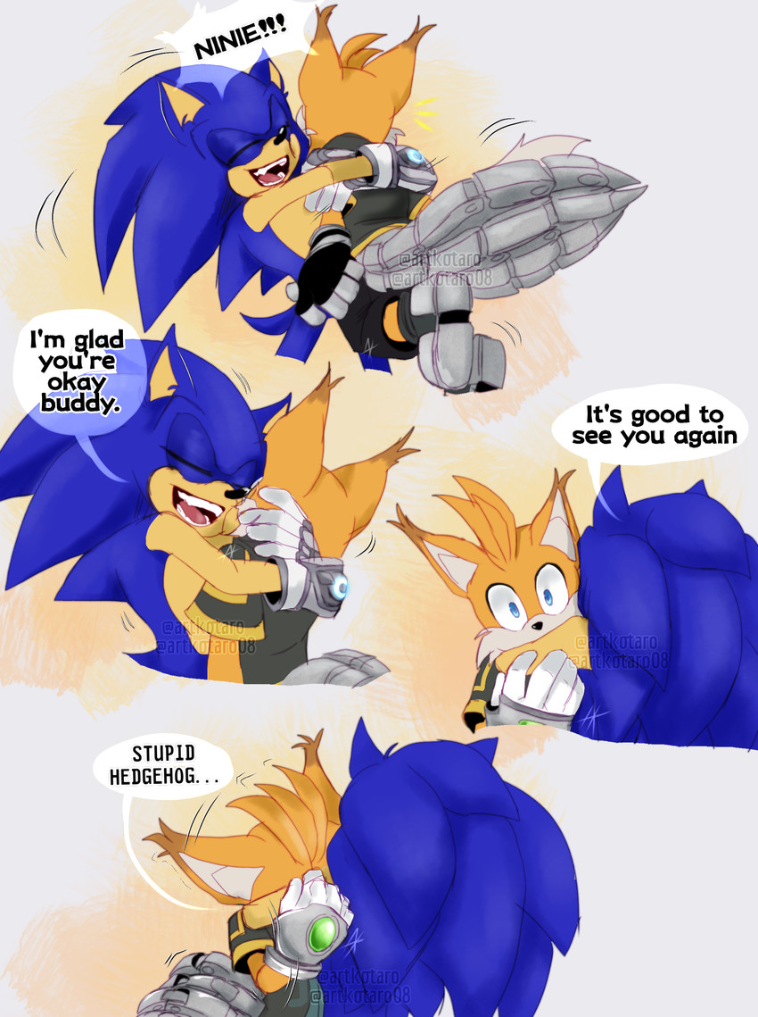 sonic the hedgehog and tails nine (sonic the hedgehog (series) and etc) created by artkotaro08