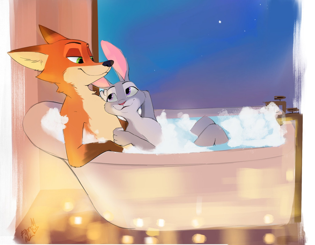 judy hopps and nick wilde (zootopia and etc) created by foxinkartist
