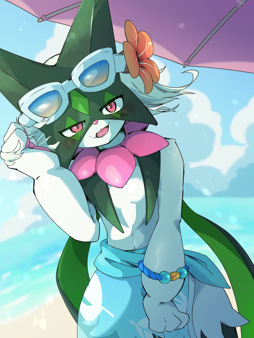 beach style meowscarada (nintendo and etc) created by s2o3 chio