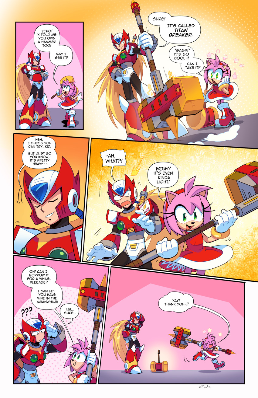 amy rose and zero (sonic the hedgehog (series) and etc) created by drawloverlala