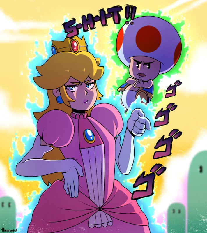 echoes act3 and princess peach (jojo's bizarre adventure and etc) created by thegreyzen