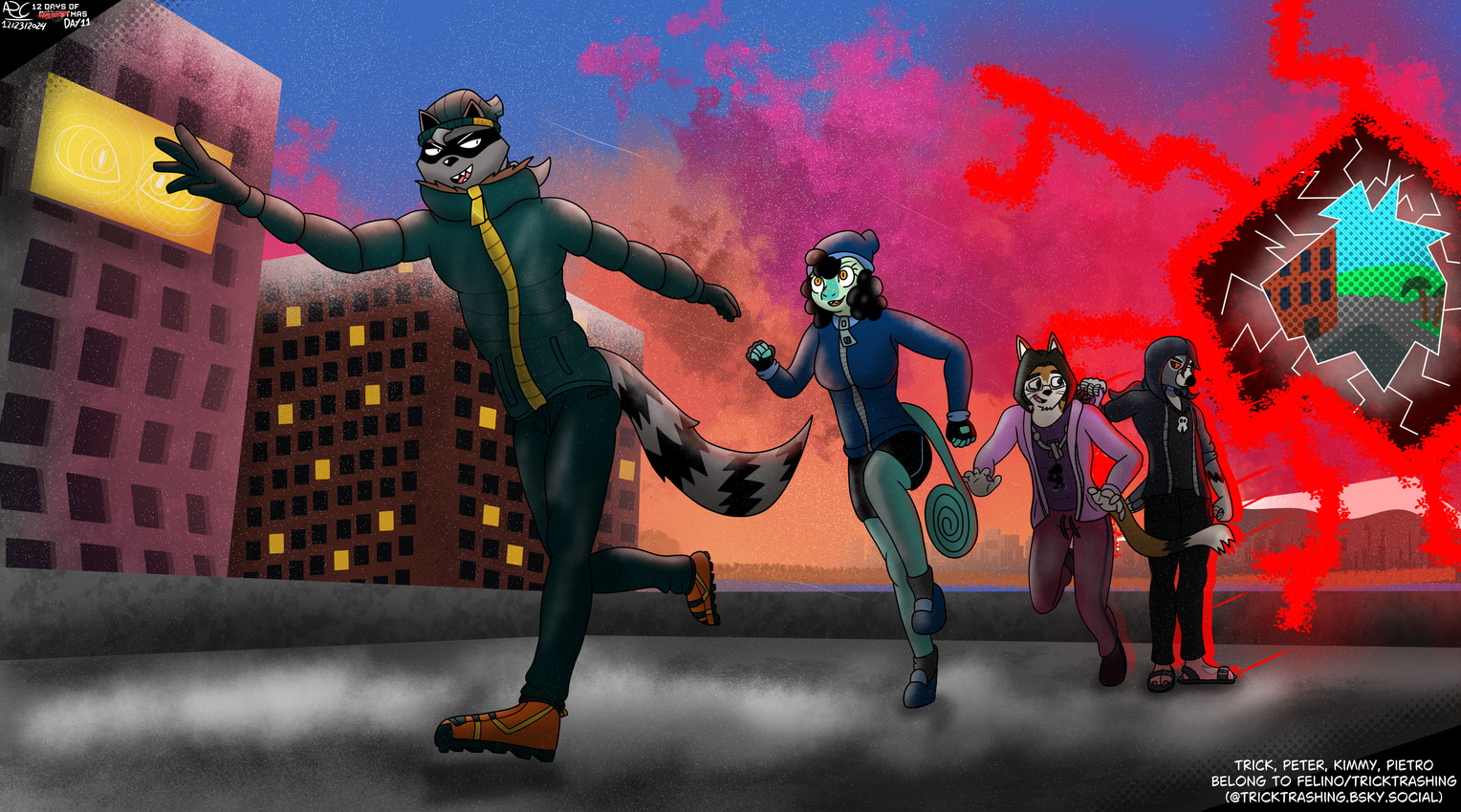 kimmy, peter, pietro, and trick created by secretagentarc