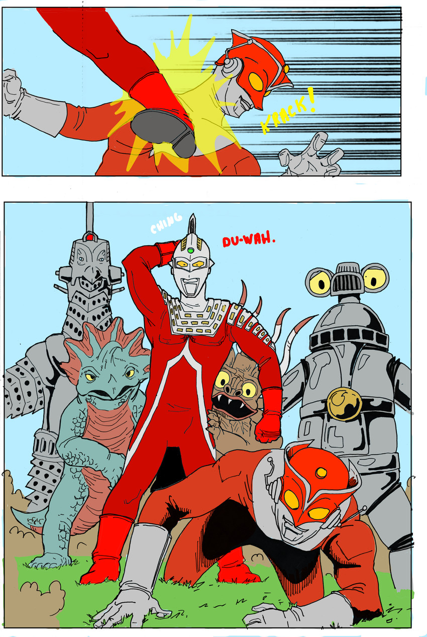 agira, miclas, redman, sevenger, and ultraseven (ultraman (series)) created by jasonheichel