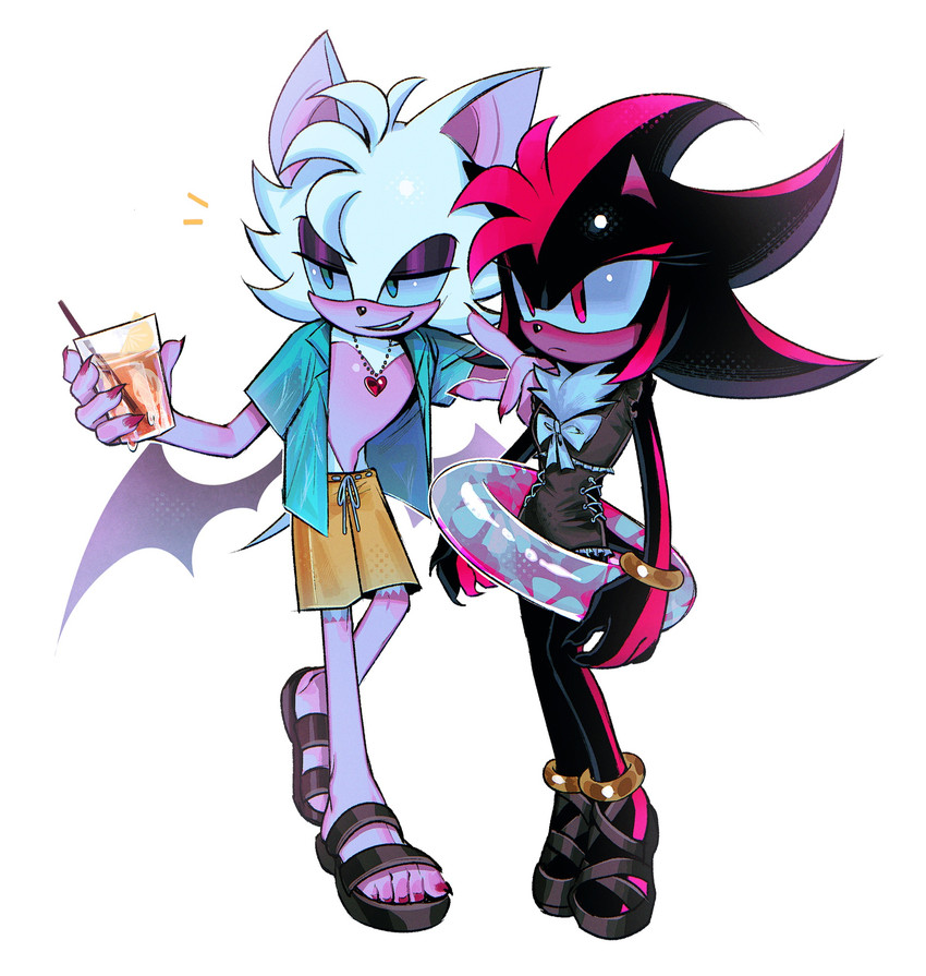 rouge the bat and shadow the hedgehog (sonic the hedgehog (series) and etc) created by sa1ka