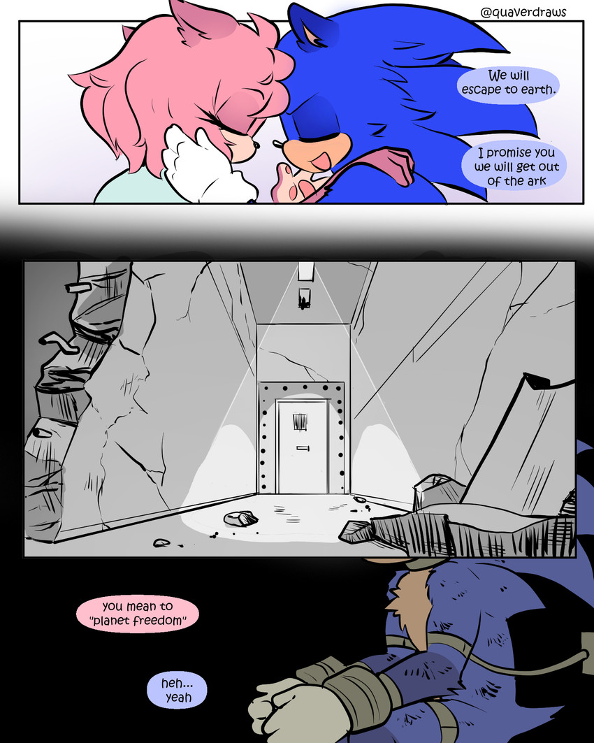 amy rose and sonic the hedgehog (sonic the hedgehog (series) and etc) created by quavernsfw