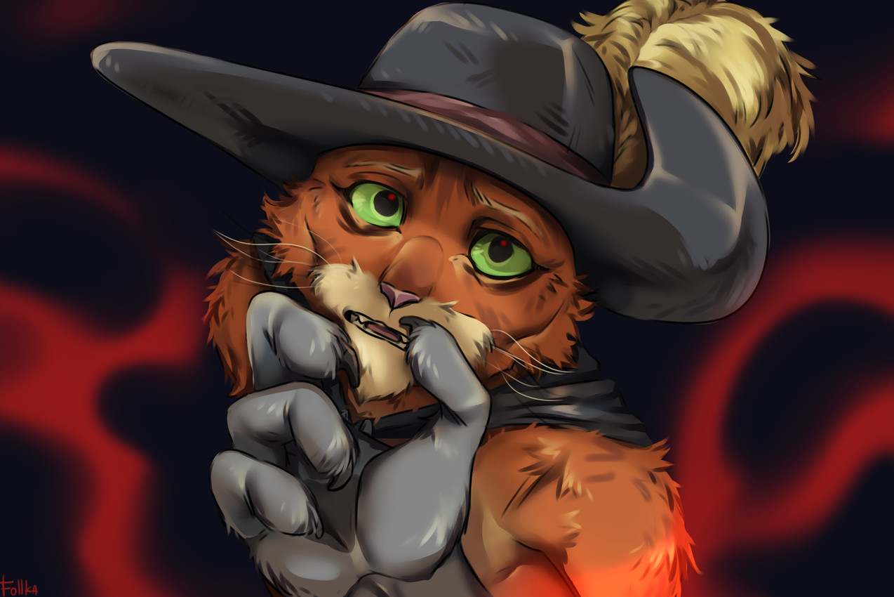 death and puss in boots (puss in boots (franchise) and etc) created by follka