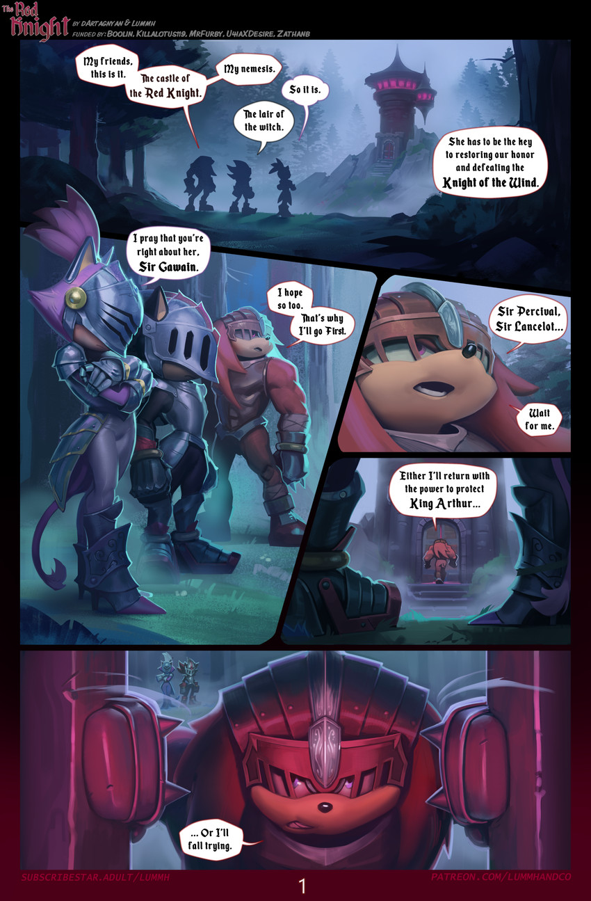 sir lancelot, sir percival, sir gawain, knuckles the echidna, shadow the hedgehog, and etc (sonic the hedgehog (series) and etc) created by chilllum and dartagnyan