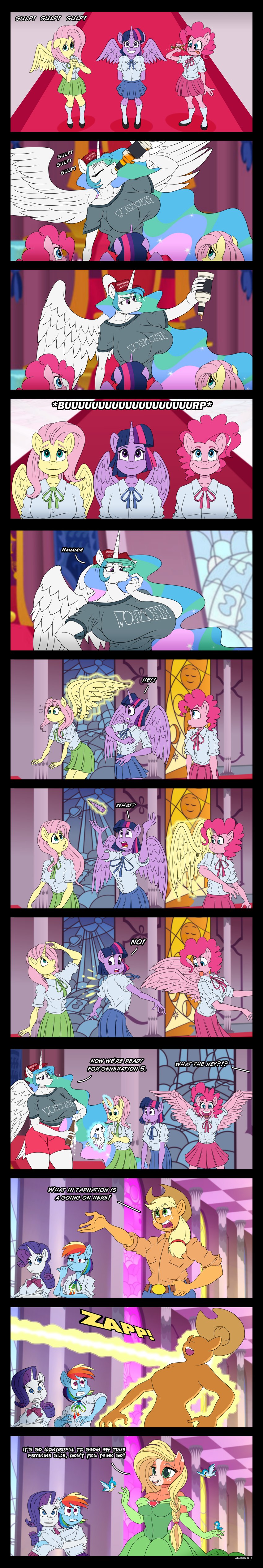 princess celestia, twilight sparkle, rainbow dash, fluttershy, pinkie pie, and etc (friendship is magic and etc) created by atariboy and atariboy2600
